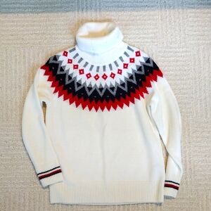 NWT - Tommy Hilfiger White Sweater with Red and Black Accents